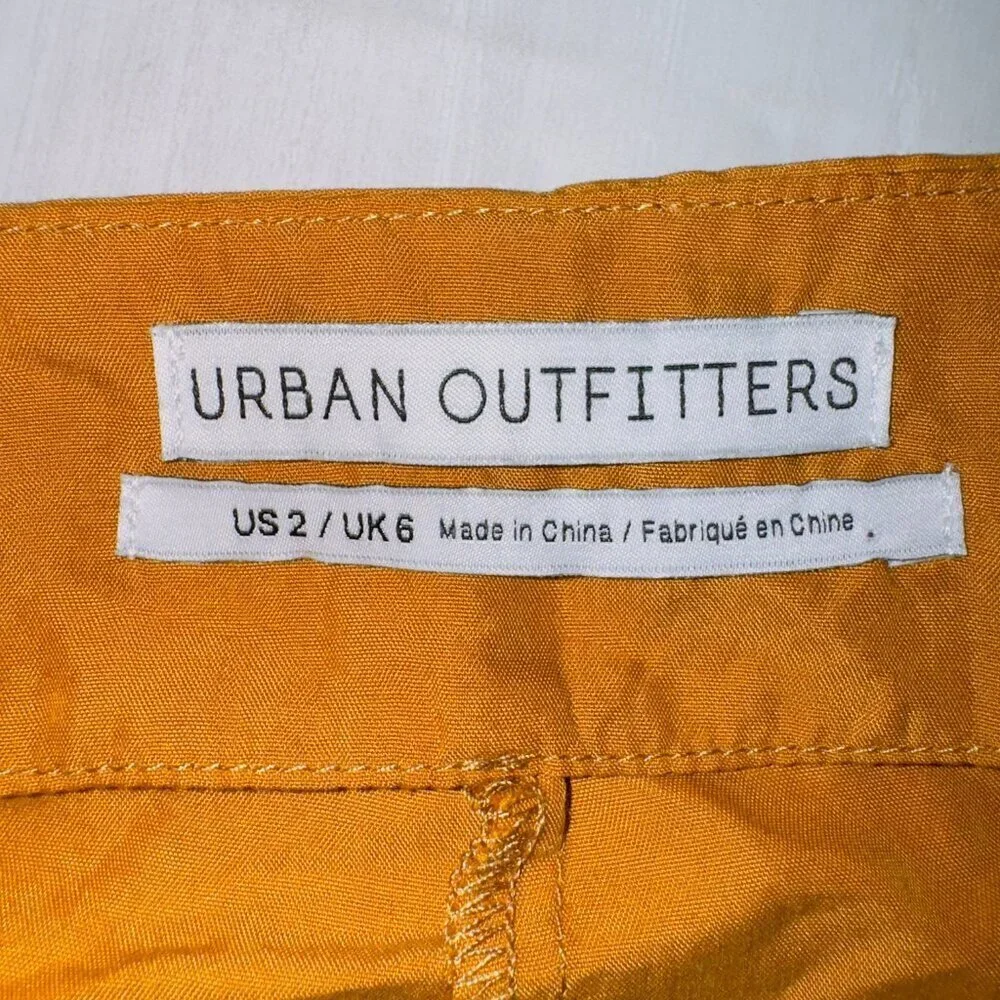 Urban Outfitters Women's Orange High Waisted Silky Flowy Mini Shorts size 2